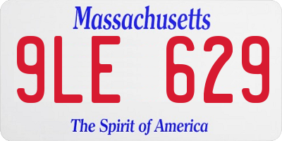 MA license plate 9LE629