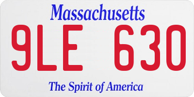 MA license plate 9LE630
