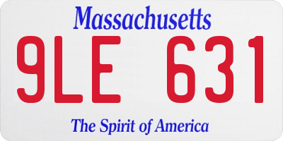 MA license plate 9LE631