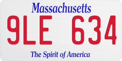 MA license plate 9LE634
