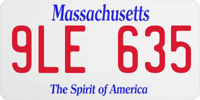 MA license plate 9LE635