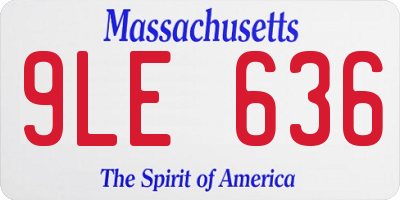 MA license plate 9LE636