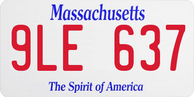 MA license plate 9LE637