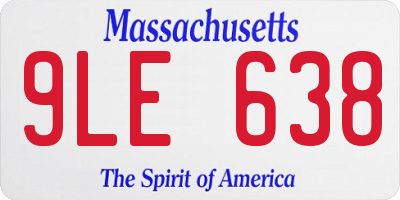 MA license plate 9LE638