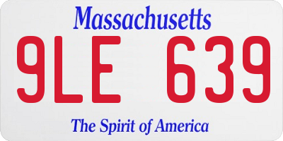 MA license plate 9LE639