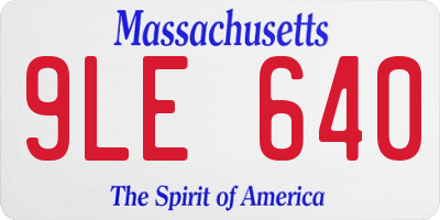 MA license plate 9LE640
