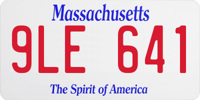 MA license plate 9LE641