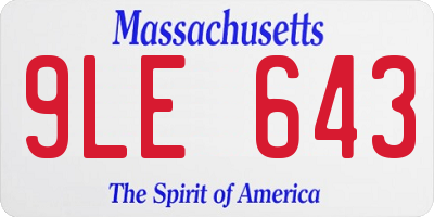 MA license plate 9LE643