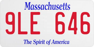 MA license plate 9LE646