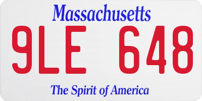 MA license plate 9LE648