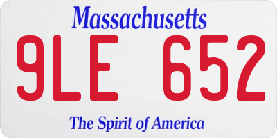 MA license plate 9LE652