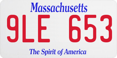 MA license plate 9LE653