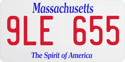 MA license plate 9LE655