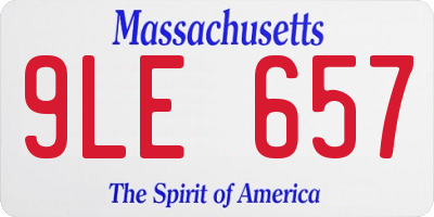 MA license plate 9LE657