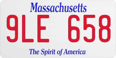 MA license plate 9LE658