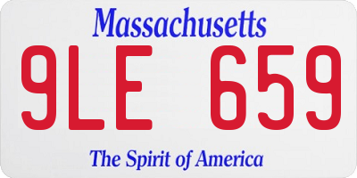 MA license plate 9LE659