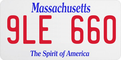 MA license plate 9LE660