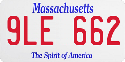 MA license plate 9LE662