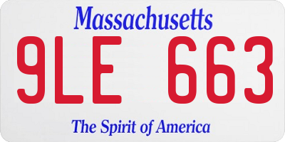 MA license plate 9LE663