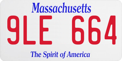 MA license plate 9LE664