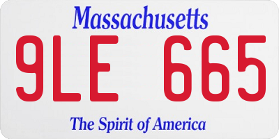 MA license plate 9LE665