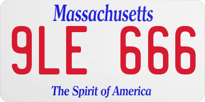 MA license plate 9LE666