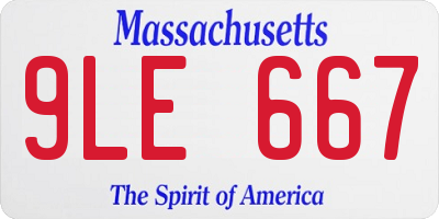 MA license plate 9LE667