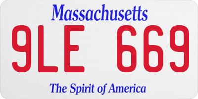 MA license plate 9LE669