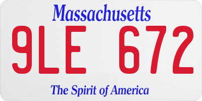 MA license plate 9LE672