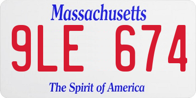 MA license plate 9LE674