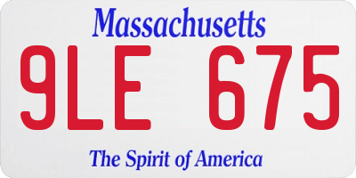 MA license plate 9LE675