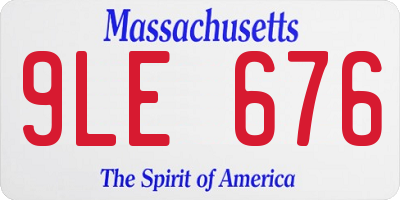MA license plate 9LE676