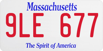 MA license plate 9LE677