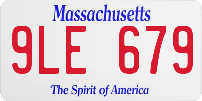 MA license plate 9LE679