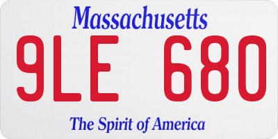 MA license plate 9LE680