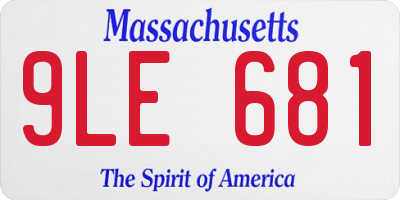 MA license plate 9LE681