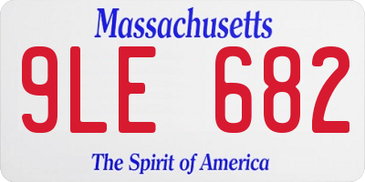 MA license plate 9LE682