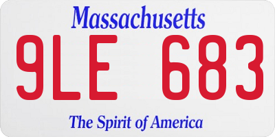 MA license plate 9LE683