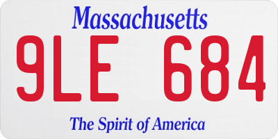MA license plate 9LE684