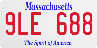 MA license plate 9LE688