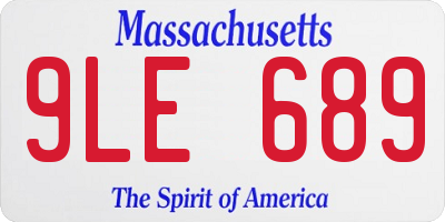 MA license plate 9LE689
