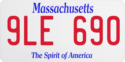 MA license plate 9LE690