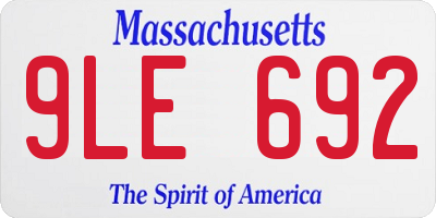 MA license plate 9LE692