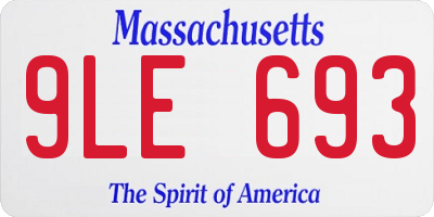 MA license plate 9LE693