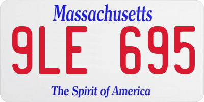 MA license plate 9LE695