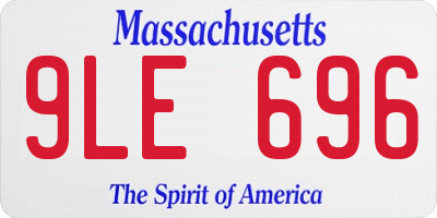 MA license plate 9LE696