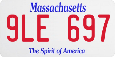 MA license plate 9LE697