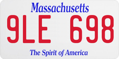 MA license plate 9LE698