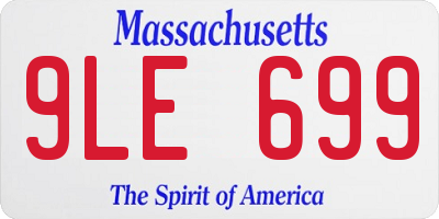 MA license plate 9LE699