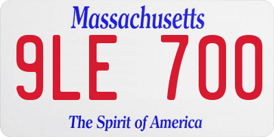 MA license plate 9LE700